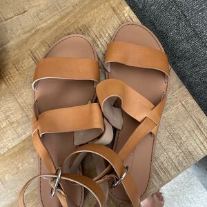 Banana Republic Tan Leather Sandals Minimalist Design